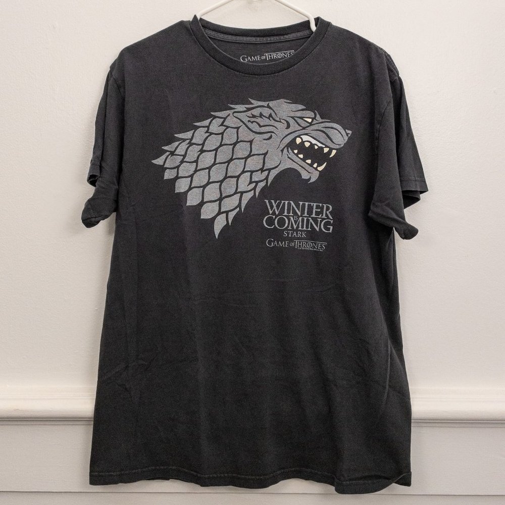 Game of Thrones "Winter Is Coming" Stark T-Shirt – Size L, Official HBO Licensed